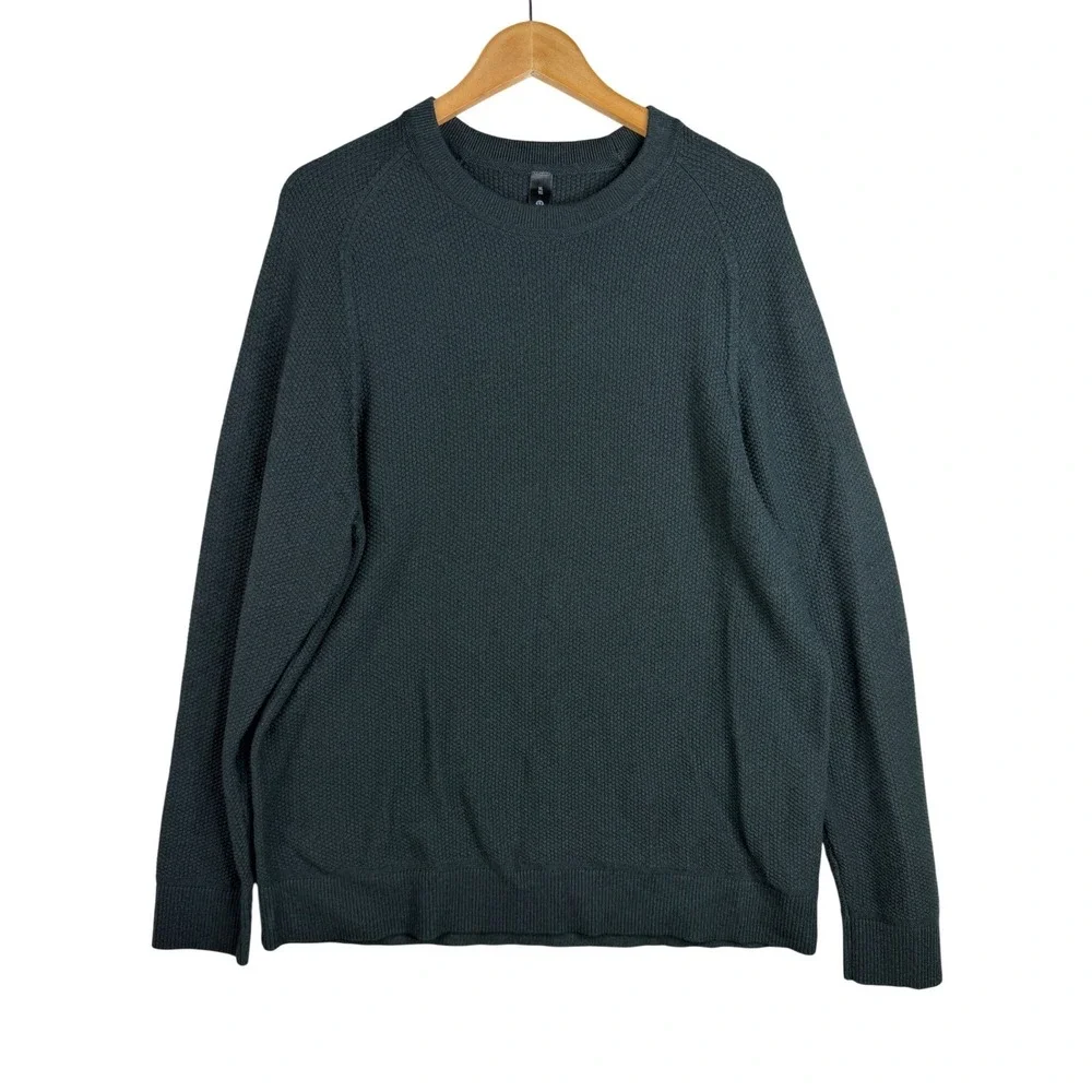 Lululemon Men's Textured Knit Crewneck Sweater size XL Dark Green